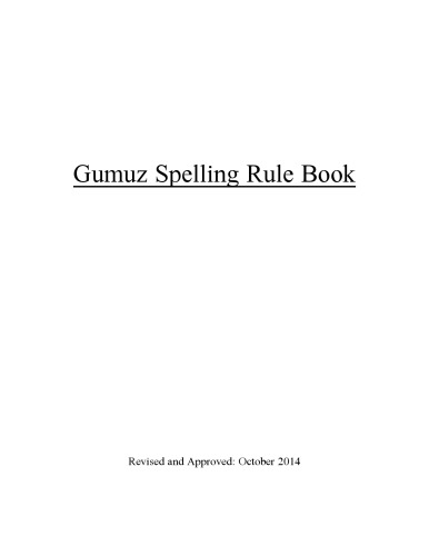 Gumuz Spelling Rule Book