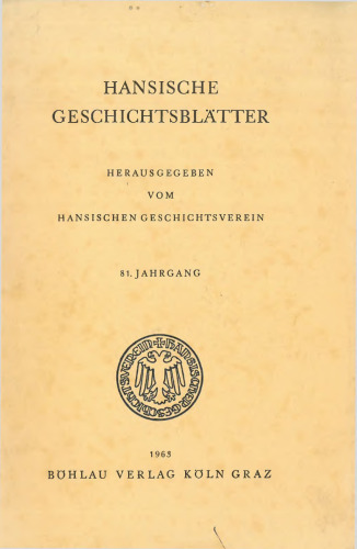 Hansische Geschichtsblätter