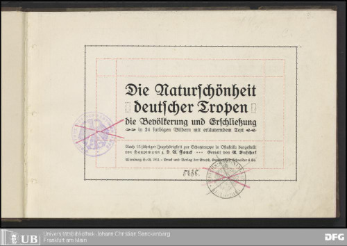 Die Naturschönheiten deutscher Tropen ; die Bevölkerung und Erschließung
