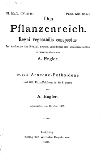 Pflanzenreich engler araceae pothoideae