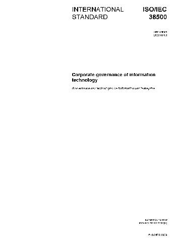 International standart ISO/IEC 38500