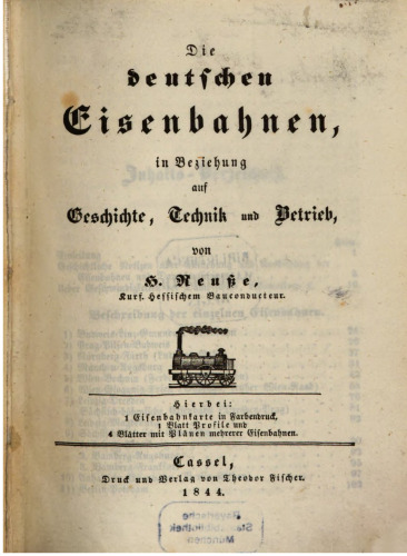 Die deutschen Eisenbahnen in Beziehung auf Geschichte, Technik und Betrieb