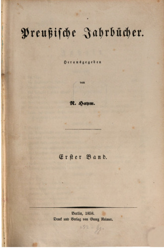 Preußische Jahrbücher