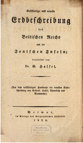 Vollständiges Handbuch der neuesten Erdbeschreibung