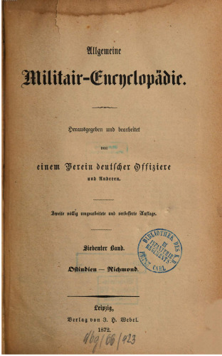 Allgemeine Militair-Encyclopedie [Militär-Enzyklopädie]