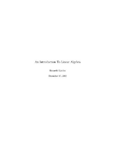 Introduction to linear algebra for mathematicians