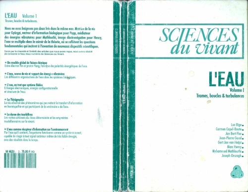 L'Eau, Volume 1: Trames, Boucles & Turbulences (Sciences du Vivant)