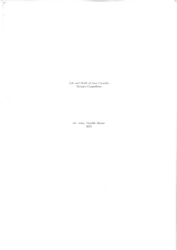 Life and Death of Jean Cavailles
