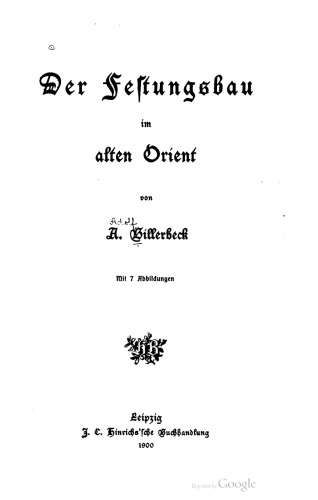 Der Festungsbau im alten Orient