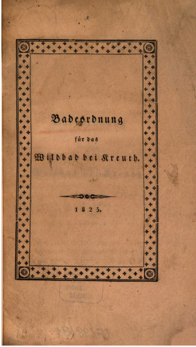 Badeordnung für das Wildbad bei Kreuth