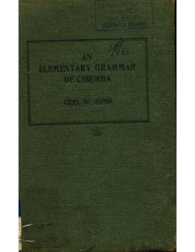 An Elementary Grammar of Cibemba