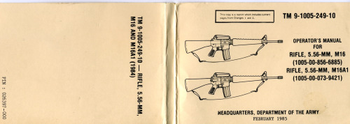 Operator's Manual for the M16 and M16A1