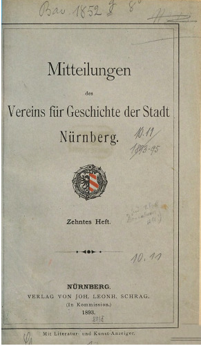 Mitteilungen des Vereins für Geschichte der Stadt Nürnberg