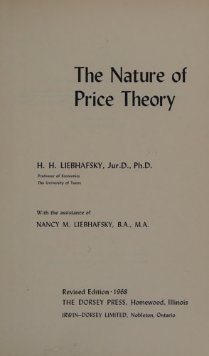 The nature of price theory
