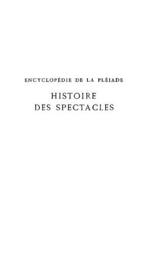 Histoire des spectacles
