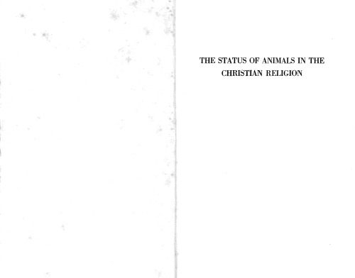 The Status of Animals in the Christian Religion