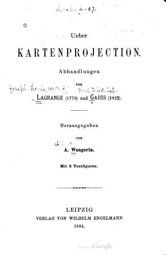 Über Kartenprojektion : Abhandlungen (1779), (1822)