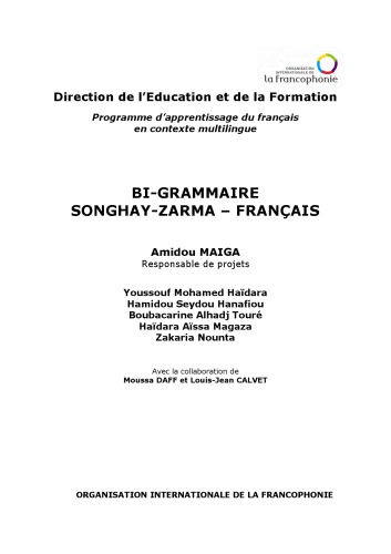 BI-GRAMMAIRE SONGHAY-ZARMA – FRANÇAIS