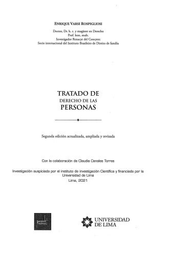 Tratado de Derecho de Las Personas