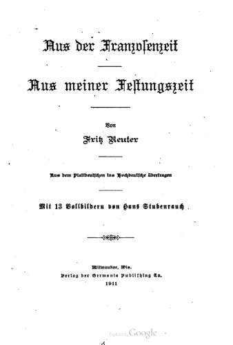 Aus der Franzosenzeit. Aus meiner Festungszeit