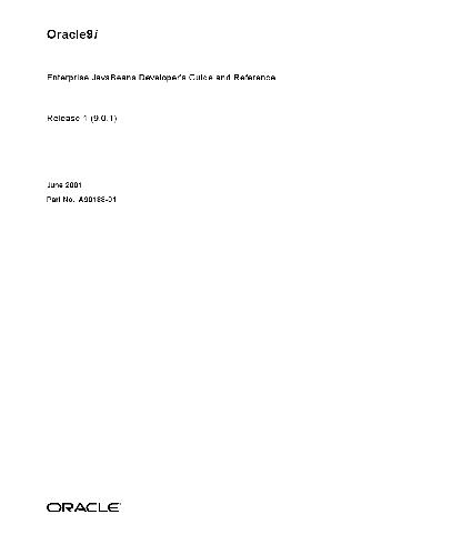 Oracle9i Enterprise JavaBeans Developer's Guide and Reference