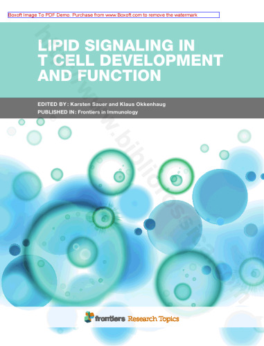 Lipid Signaling in T Cell Development and Function