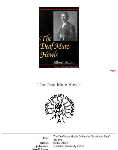 The Deaf Mute Howls