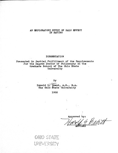AN EXPLORATORY STUDY OF HALO EFFECT IN RATING