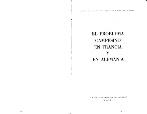 El problema campesino en Francia y en Alemania