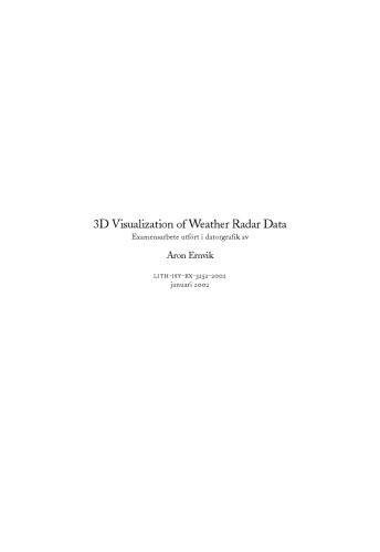3D visualization of weather radar data