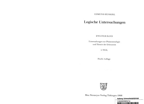 Logische Untersuchungen Bd. 2 I - V [4 Auflage]