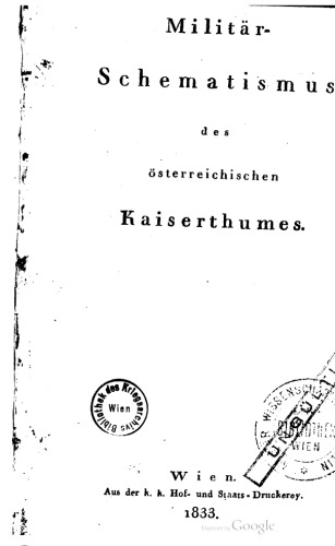 Militär-Schematismus des österreichischen Kaisertums