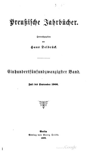 Preußische Jahrbücher