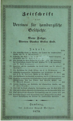 Zeitschrift des Vereins für Hamburgische Geschichte