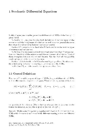 Stochastic Differential Equations