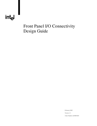 Front Panel I/O Connectivity Design Guide