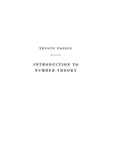 Introduction to Number Theory