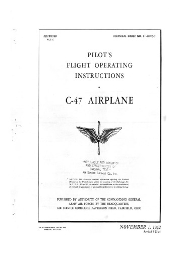 Pilot's Flight Operating Instructions - C-47 cargo airplane [TO 01-40NC-1]