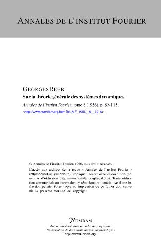 Sur la theorie generale des systemes dynamiques