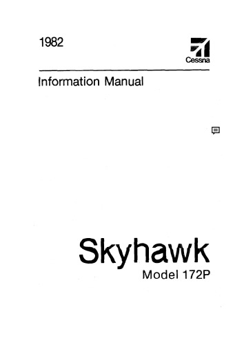 Cessna 172P 1982 Pilot's Operating Handbook (C172 POH) - No Supplements