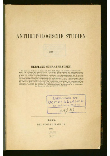 Anthropologische Studien