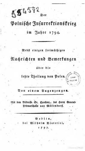Der Polnische Insurrektionskrieg im Jahr 1794