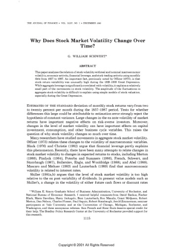 Why Does Stock Market Volatility Change Over Time[q]