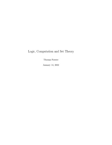 Logic,Computation and Set Theory