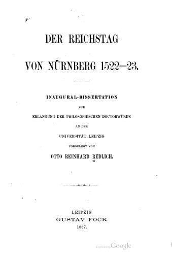 Der Reichstag von Nürnberg 1522-23