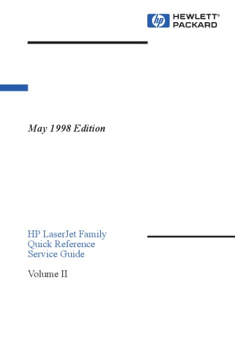 HP laserJet family quick reference service guide Vol 2