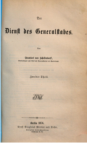 Der Dienst des Generalstabes