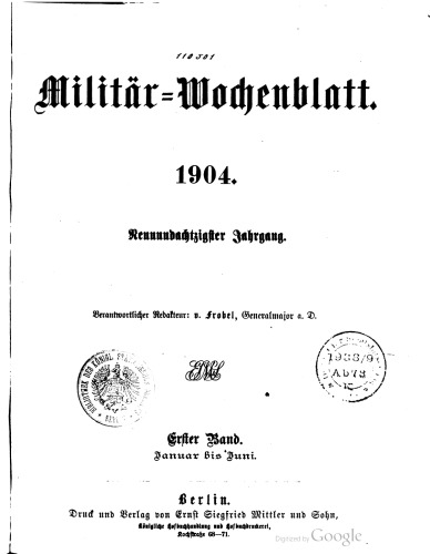 Militär-Wochenblatt