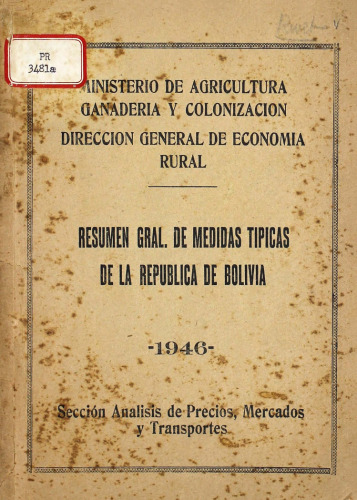 Resumen gral. de medidas típicas de la República de Bolivia