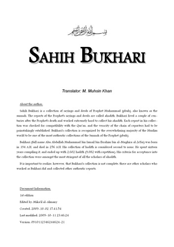 Sahih Bukhari